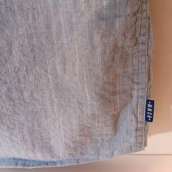 Rowm Shirt Men M Light Blue Button Down Short Sleeve 100% Cotton Lightweight - Picture 7 of 9